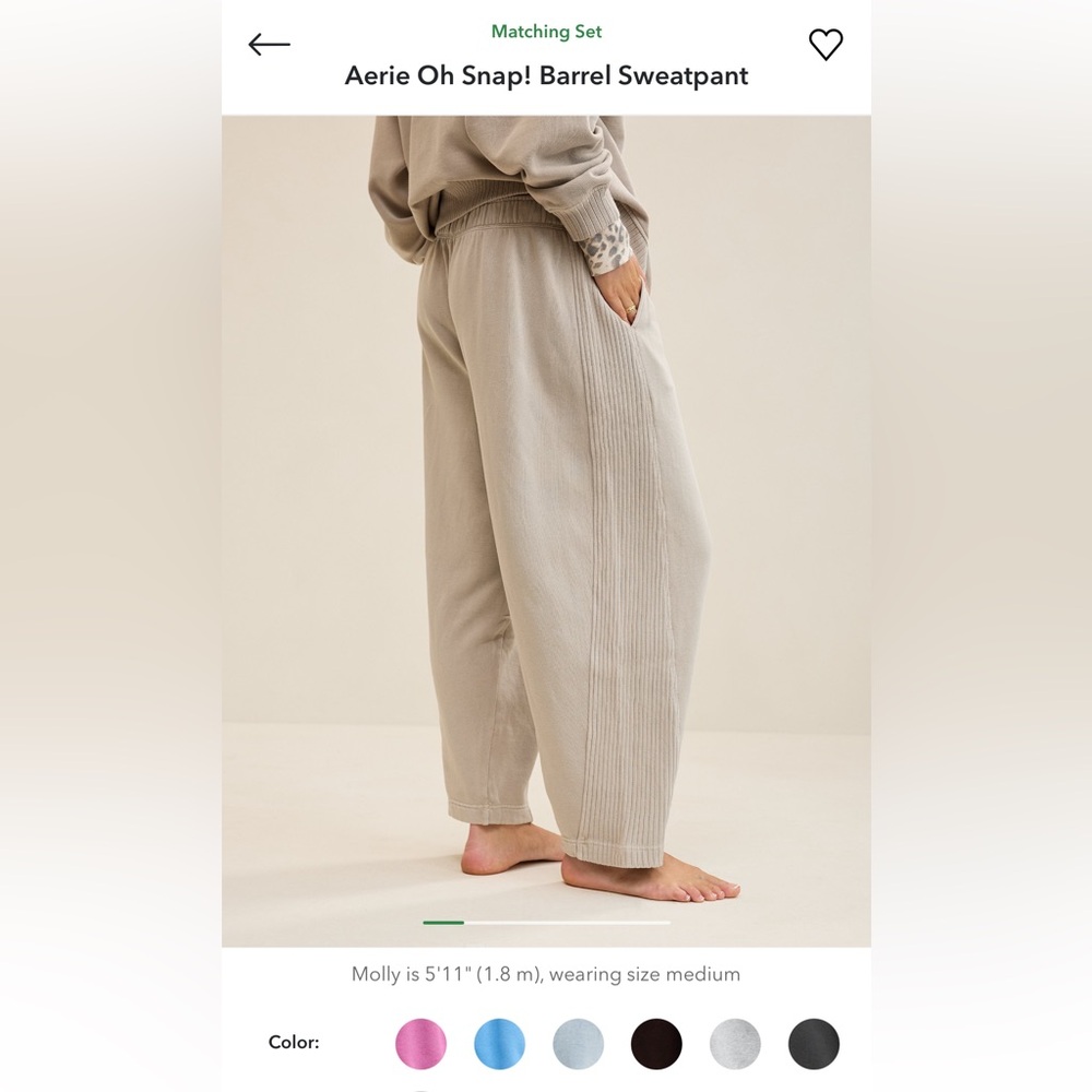 Aerie Oh snap barrel sweatpants - Picture 4 of 5
